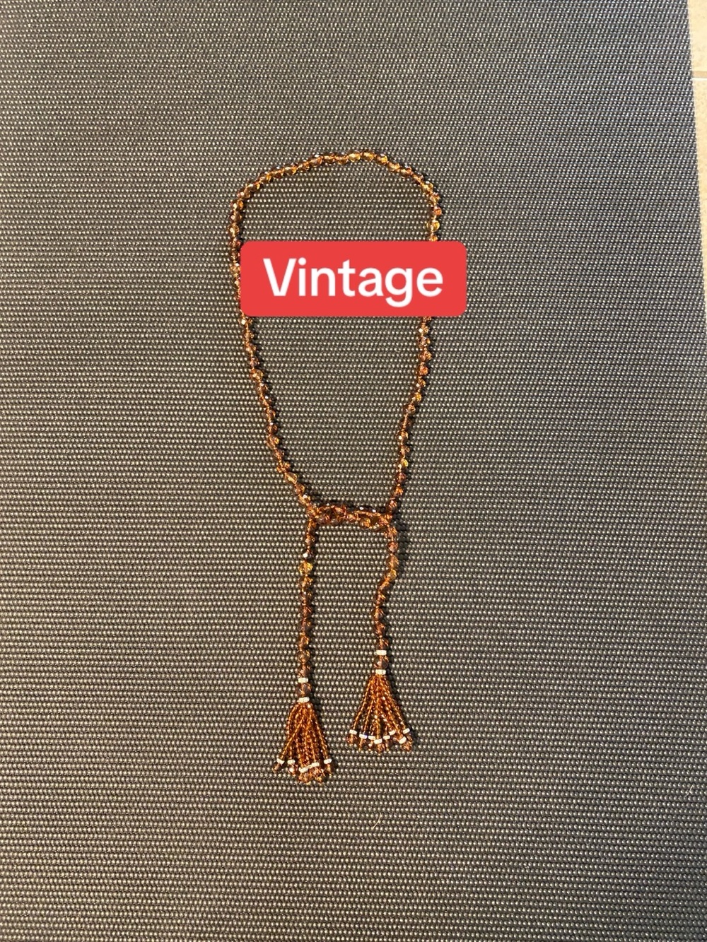 Vintage Faceted Art Deco Flapper Tassel Necklace
